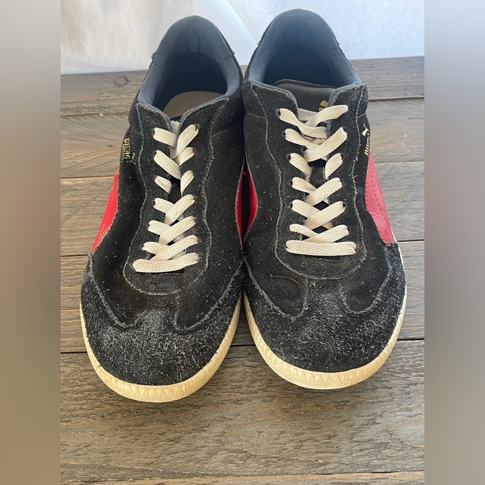 Puma Liga Suede Classic Casual Sneaker Black Red Men's Size 10 - Picture 5 of 10
